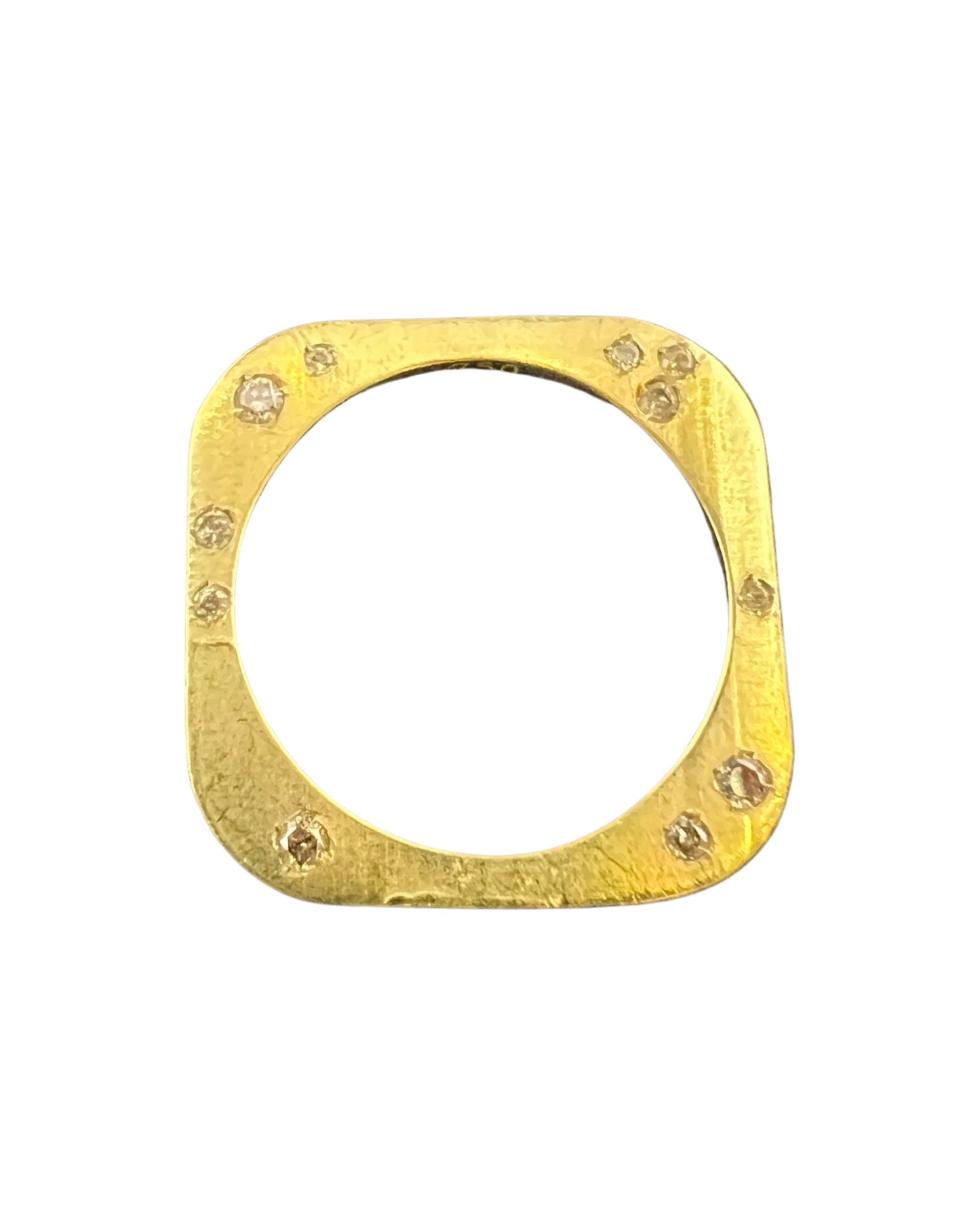 Square ring with 2 sides brown diamonds