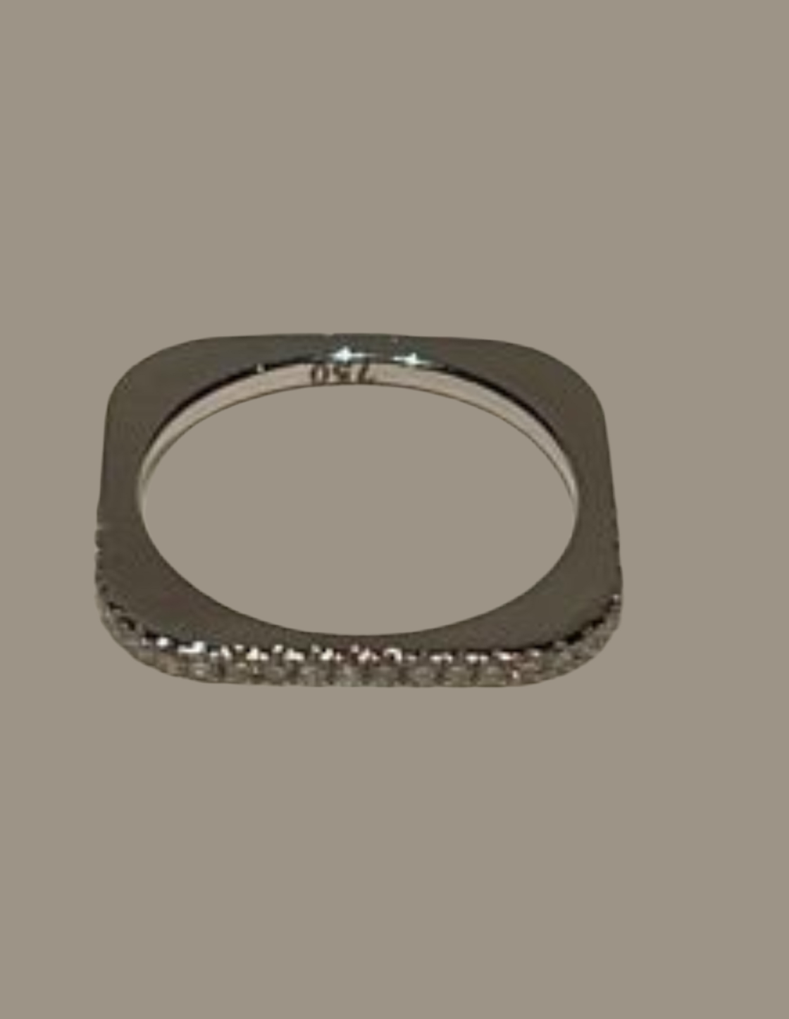 Square ring with white diamonds