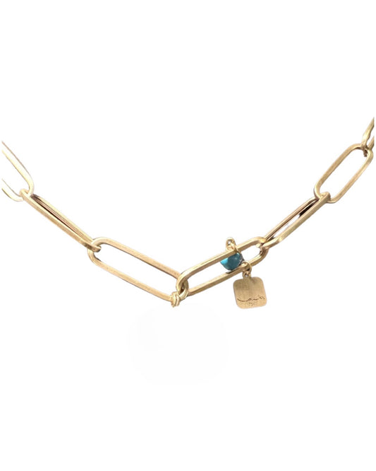 Chain necklace with big rectangle holes