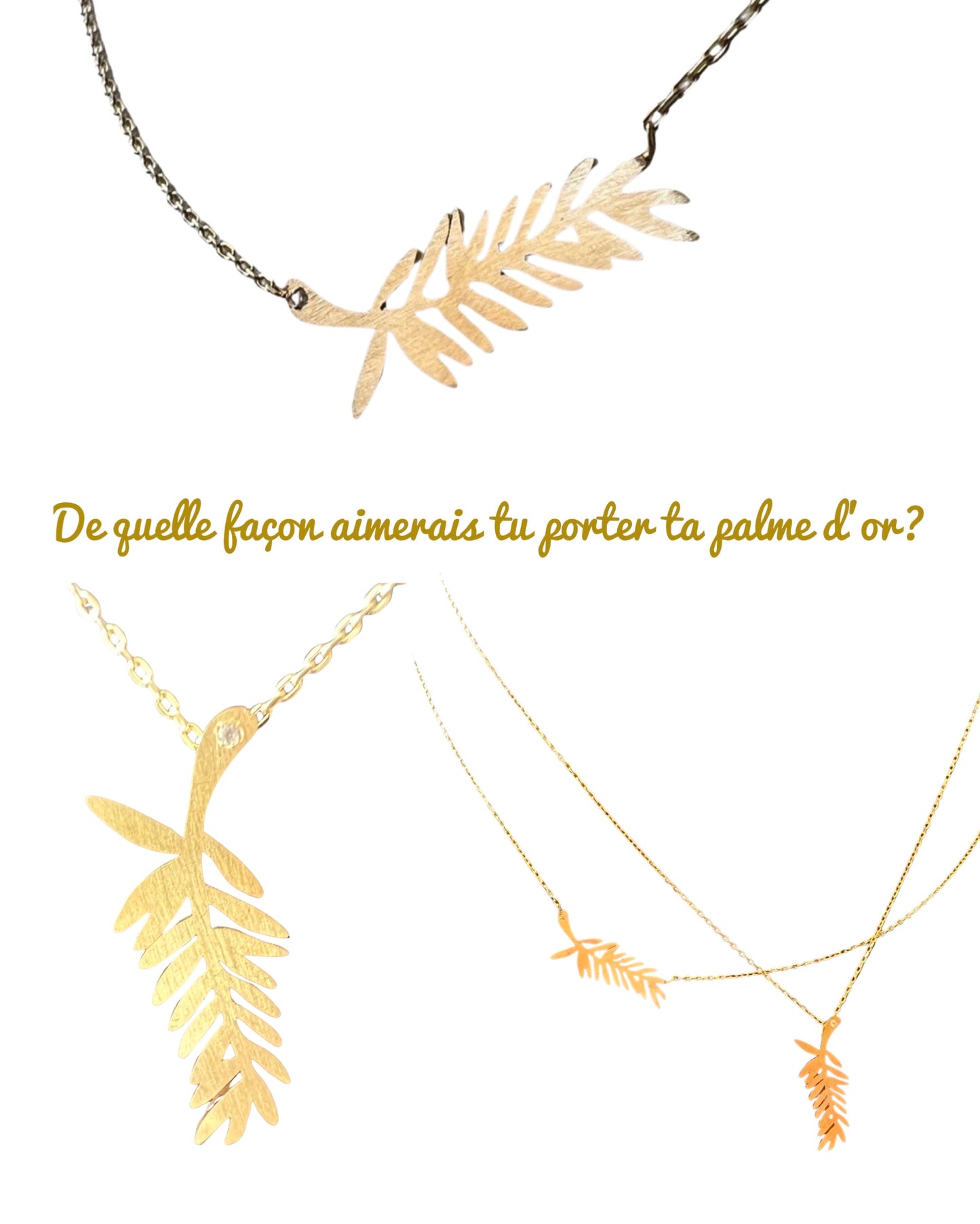 Attached Palme d’or necklace with a diamond