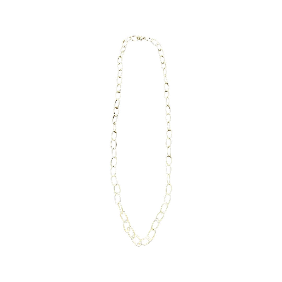 Adjustable chain with big rings in yellow gold