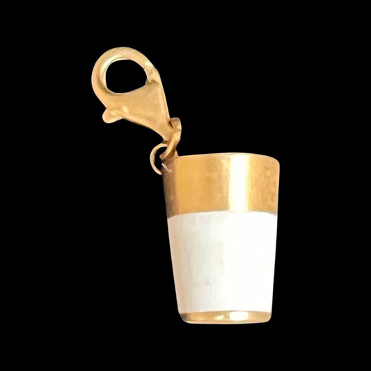 Special Lebanon edition. Arak shot in solid gold and white enamel, and white diamonds charm