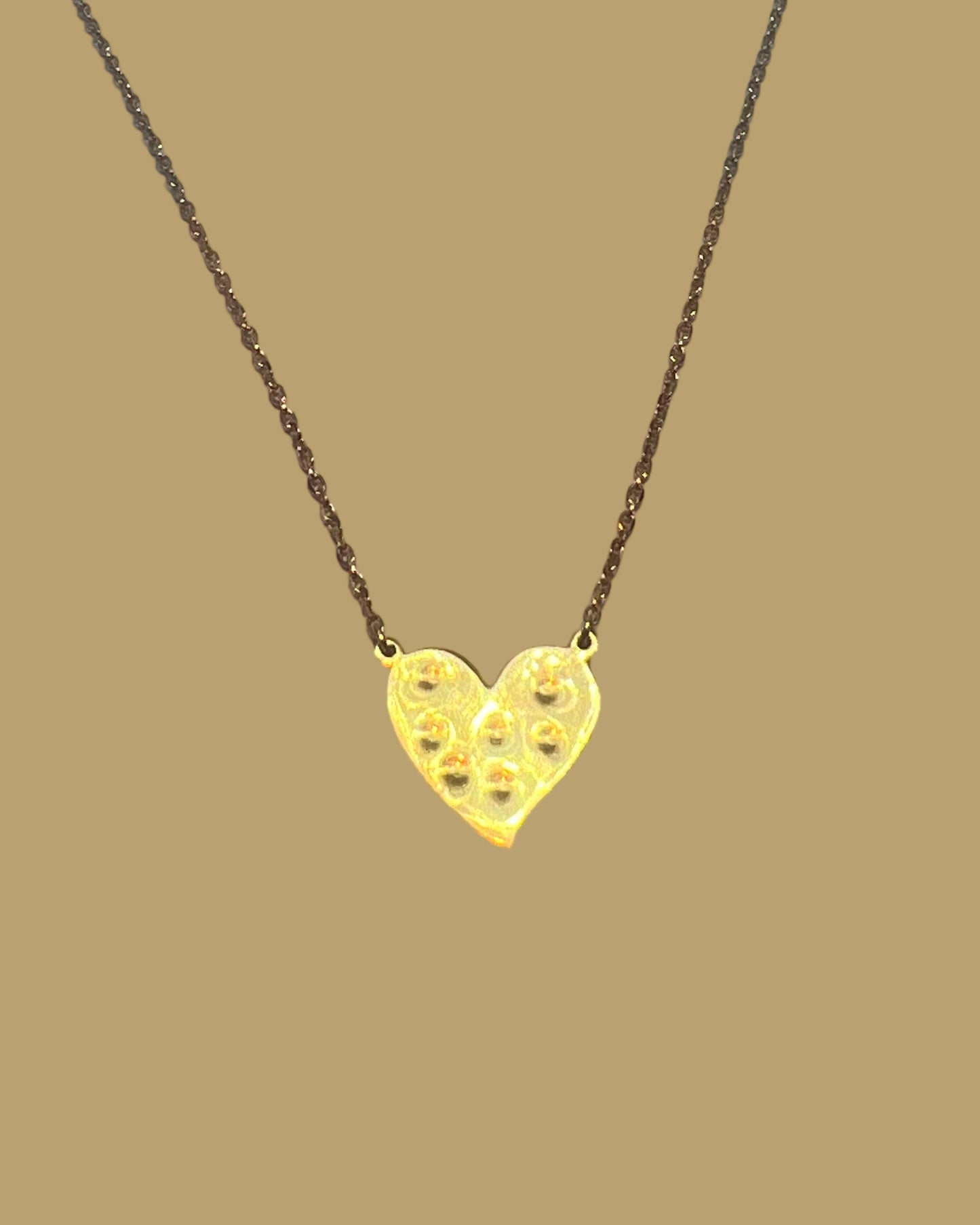 Heart necklace hammered