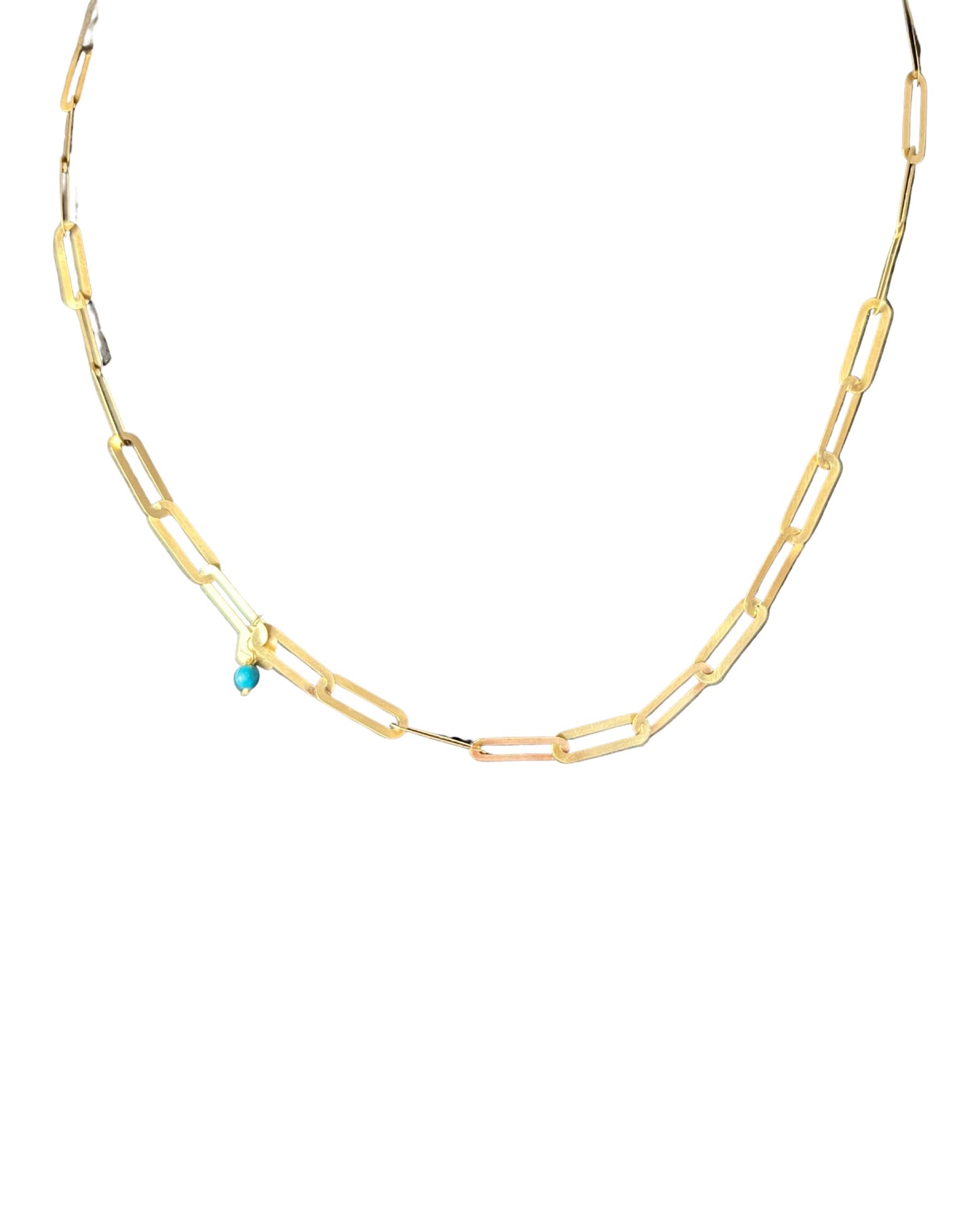 Chain necklace with big rectangle holes