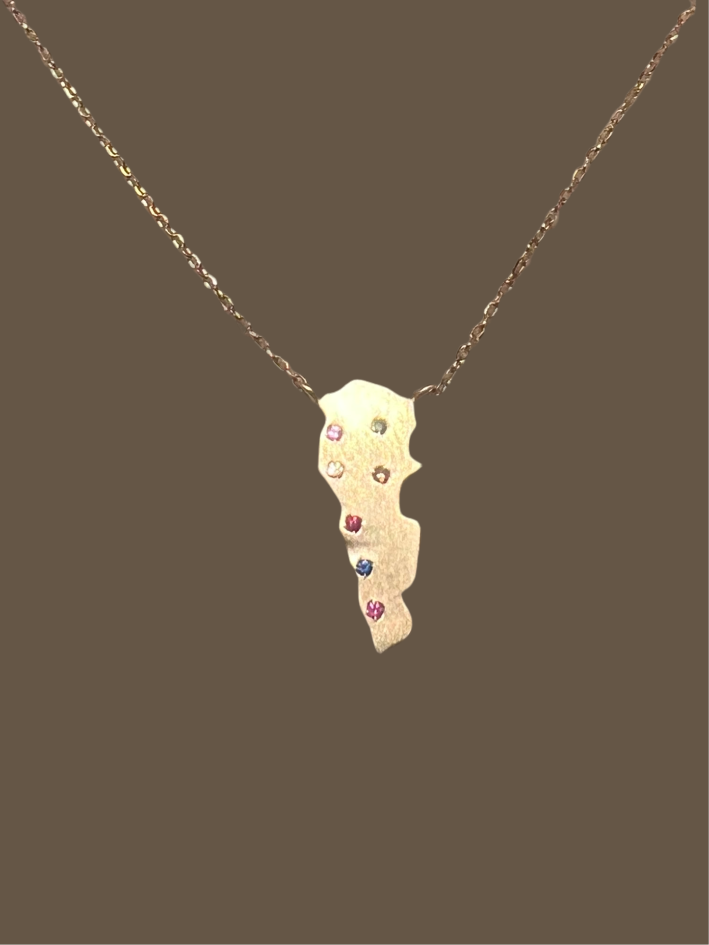 Lebanon map with the cities necklace