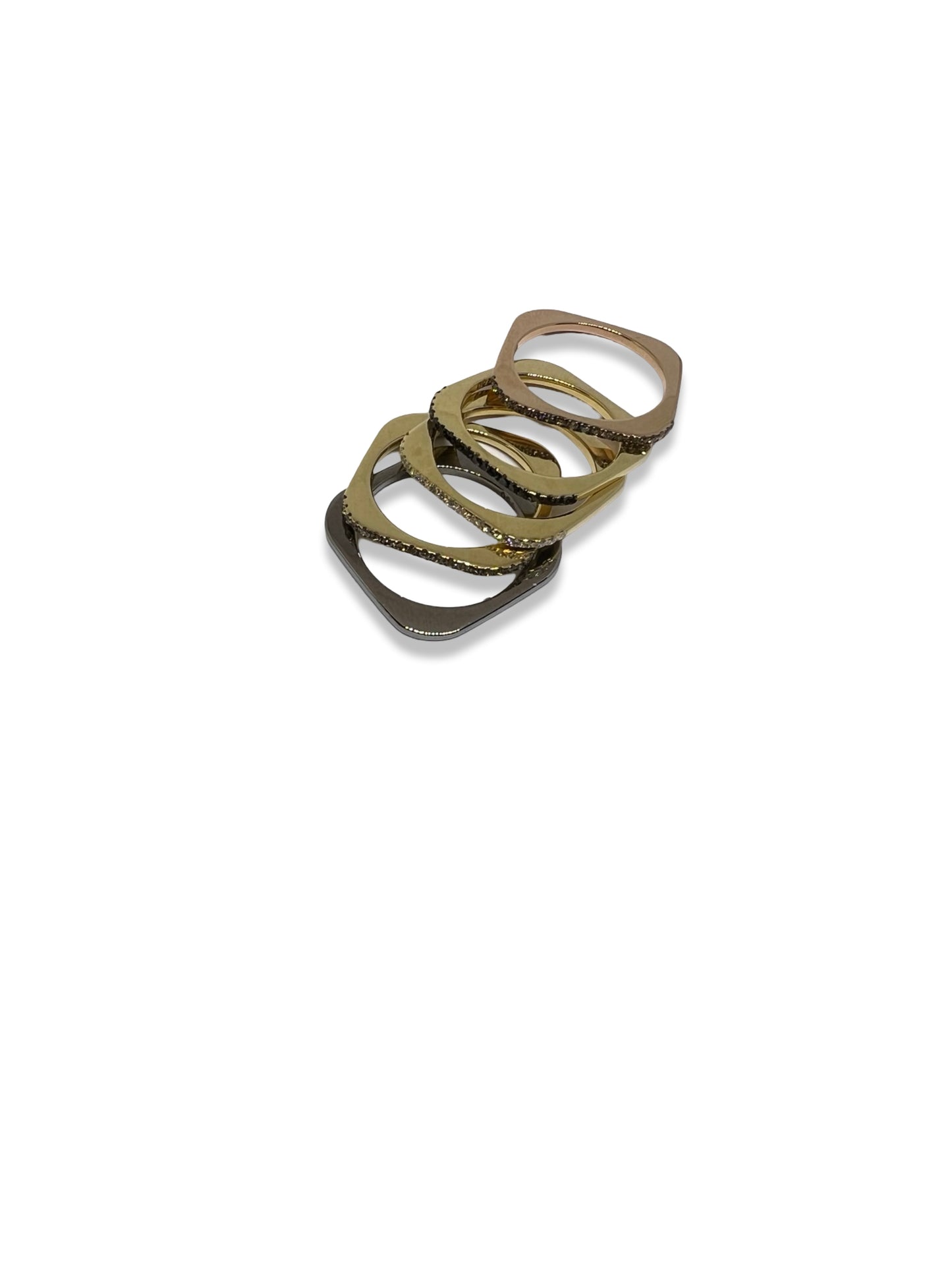 Square ring with white diamonds