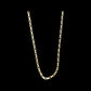 Adjustable chain with small rings in yellow gold