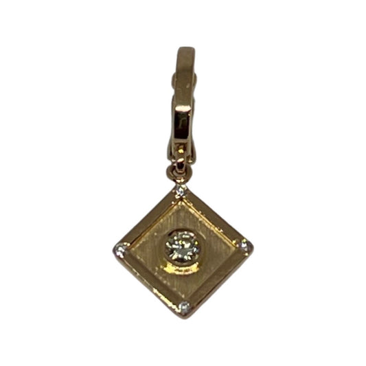 Art Deco charm with diamonds in pink gold