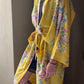 Yellow Japanese flowered kimono