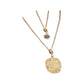 Hammered page charm with diamonds in yellow gold