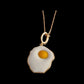 Sunny Side up charm in yellow gold and enamel