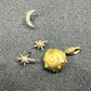 Full Moon lucky charm with diamonds in yellow gold, matte finish