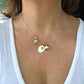 Sunny Side up charm in yellow gold and enamel