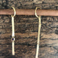 3 lines earring with diamonds in matte yellow gold