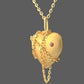 Chained Heart necklace with a Rubi