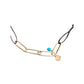 Matte finish Gold Charm Bracelet with big holes and a black cord