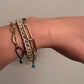 Matte finish Gold Charm Bracelet with big holes and a black cord