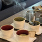 White and Green Verveine Bakoor set with gold rim