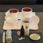 White and Ruby Bakoor set with gold rim