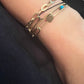 Matte finish Gold Charm Bracelet with big holes and a black cord