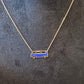 Enamel dark blue Bus necklace in yellow gold