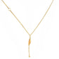Feather necklace with a brown diamond