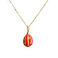 Enameled red and gold Lucky beginning egg charm, polished