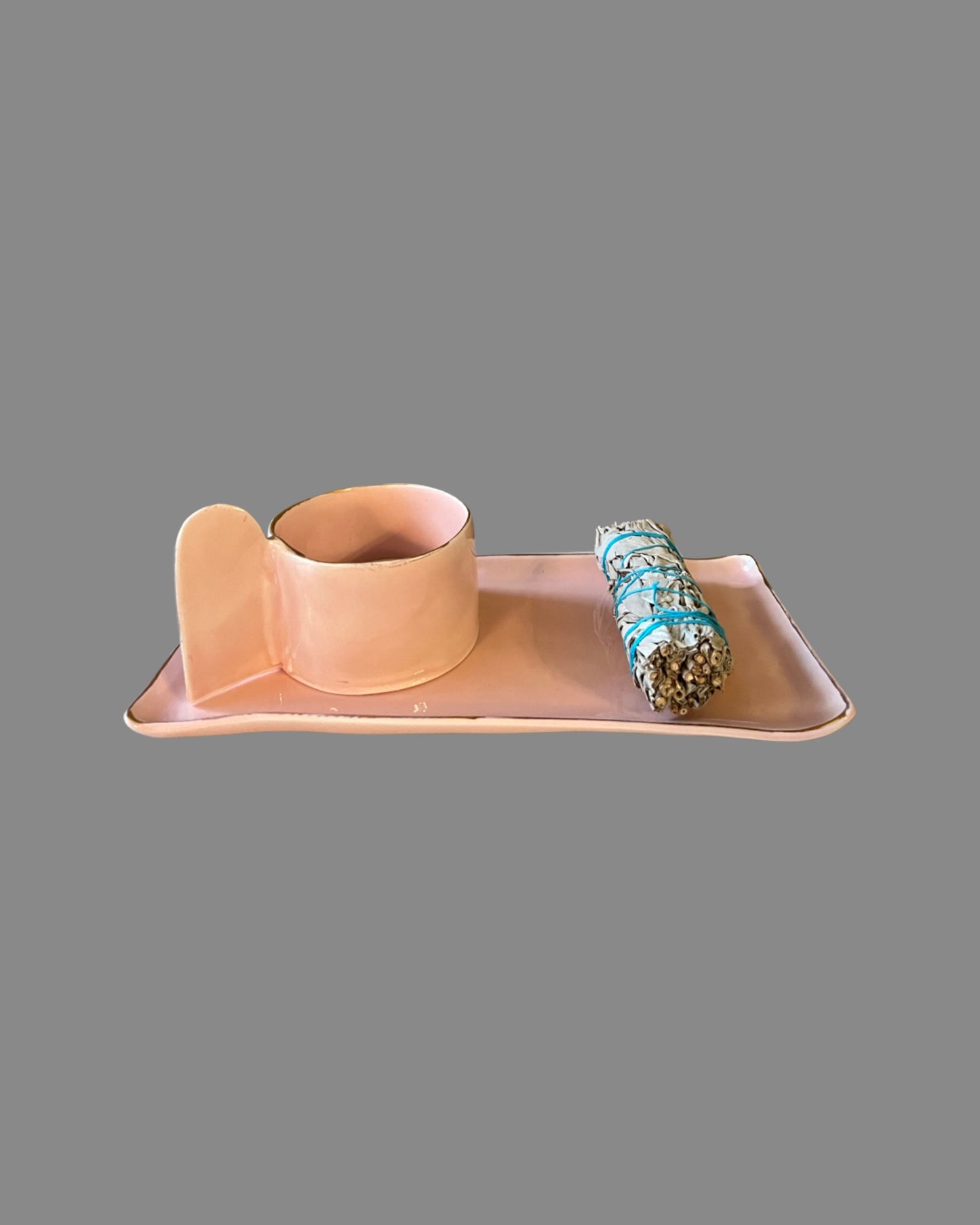Light pink Bakoor set with Gold rim