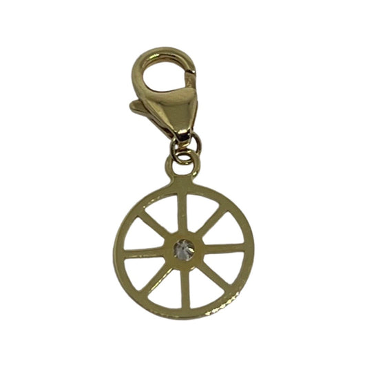 Wheel charm with a diamond